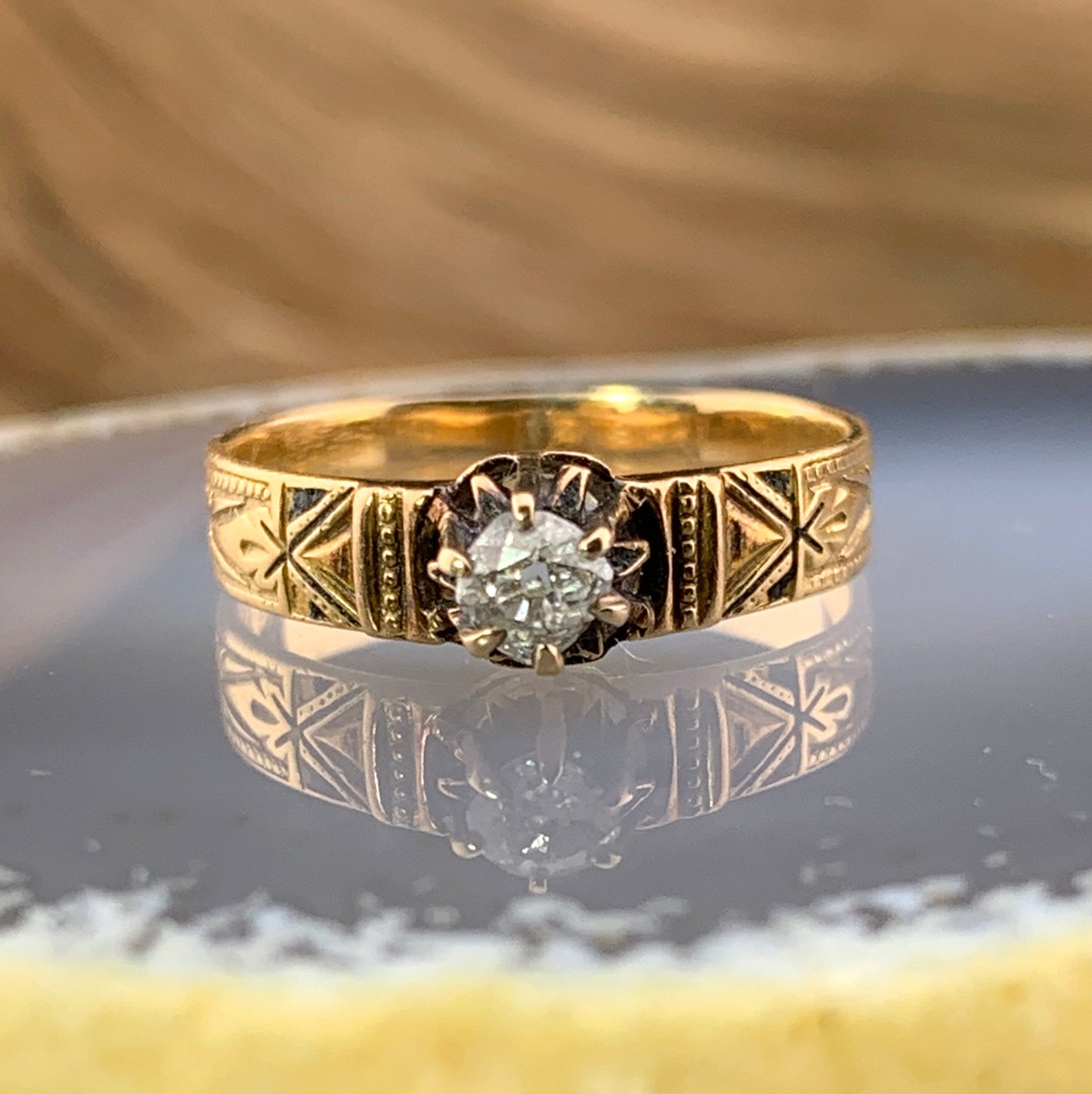 Antique  Edwardian 18K & Diamond Solitaire Ring