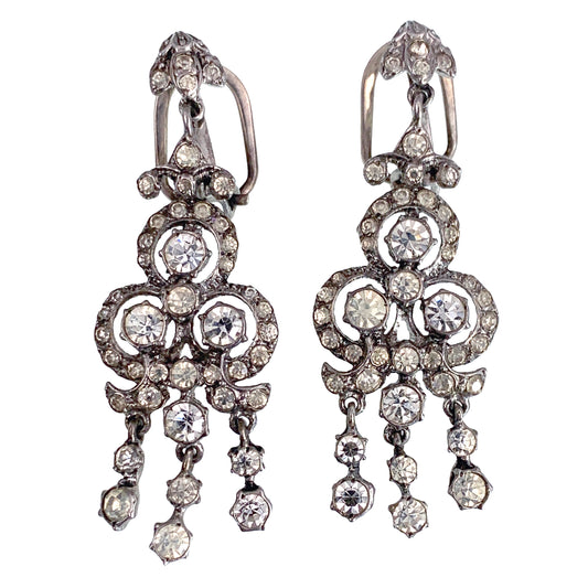 SOLD Antique Silver & Paste Diamond Earrings