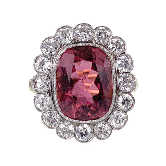 SOLD 18K, Diamond & Tourmaline Cocktail Ring