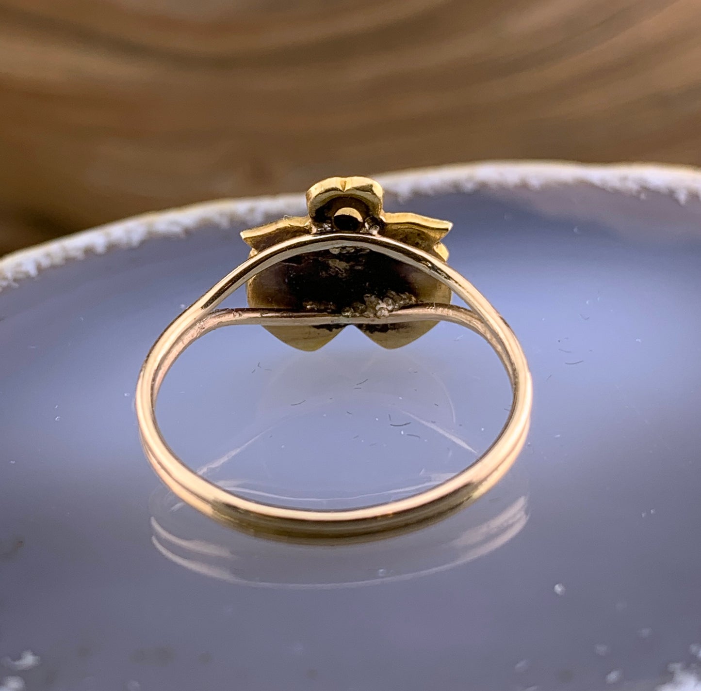 Antique Victorian 14K & Pearl Double Heart Conversion Ring