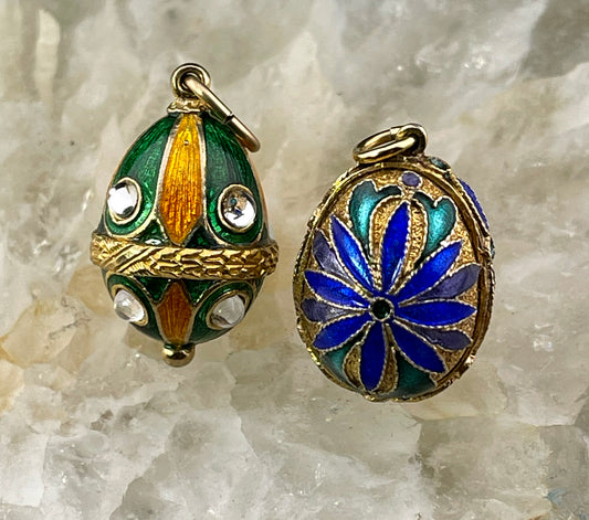 Vintage Vermeil & Enamel Egg Charm/Pendant