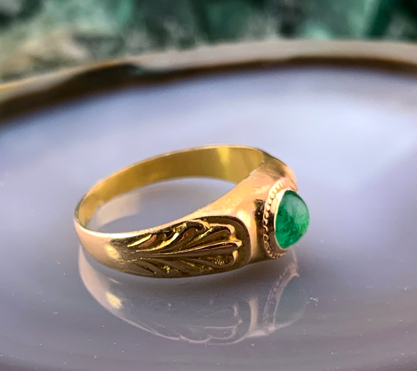 Sold Antique French 18K & Emerald Ring