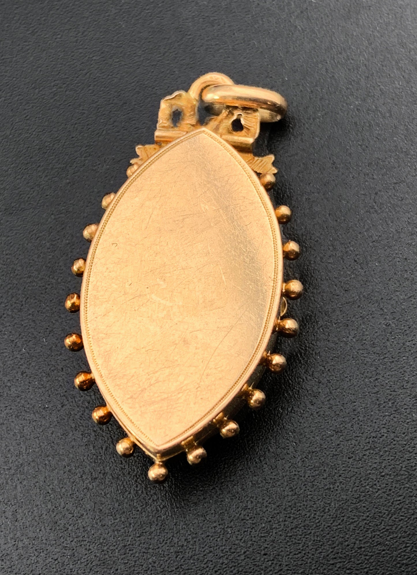 Antique French 18K & Hand Painted Enamel Locket Pendant