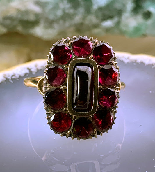 Antique 14K, 10K & Garnet Conversion Ring