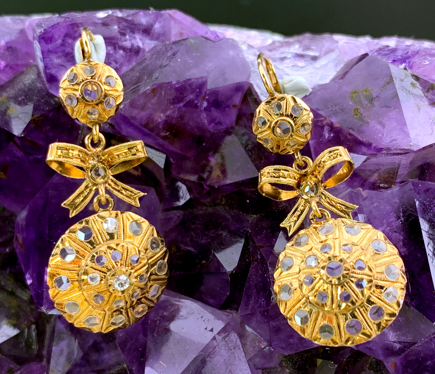 Antique 18K & Diamond Earrings