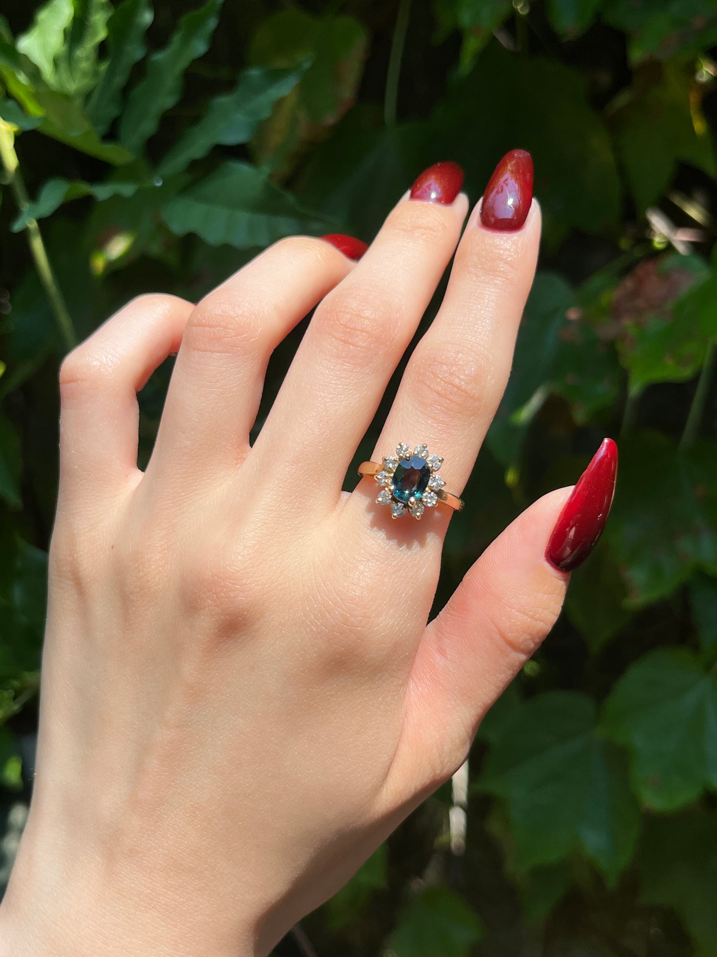 Vintage 14K , Sapphire & Diamond Statement Ring