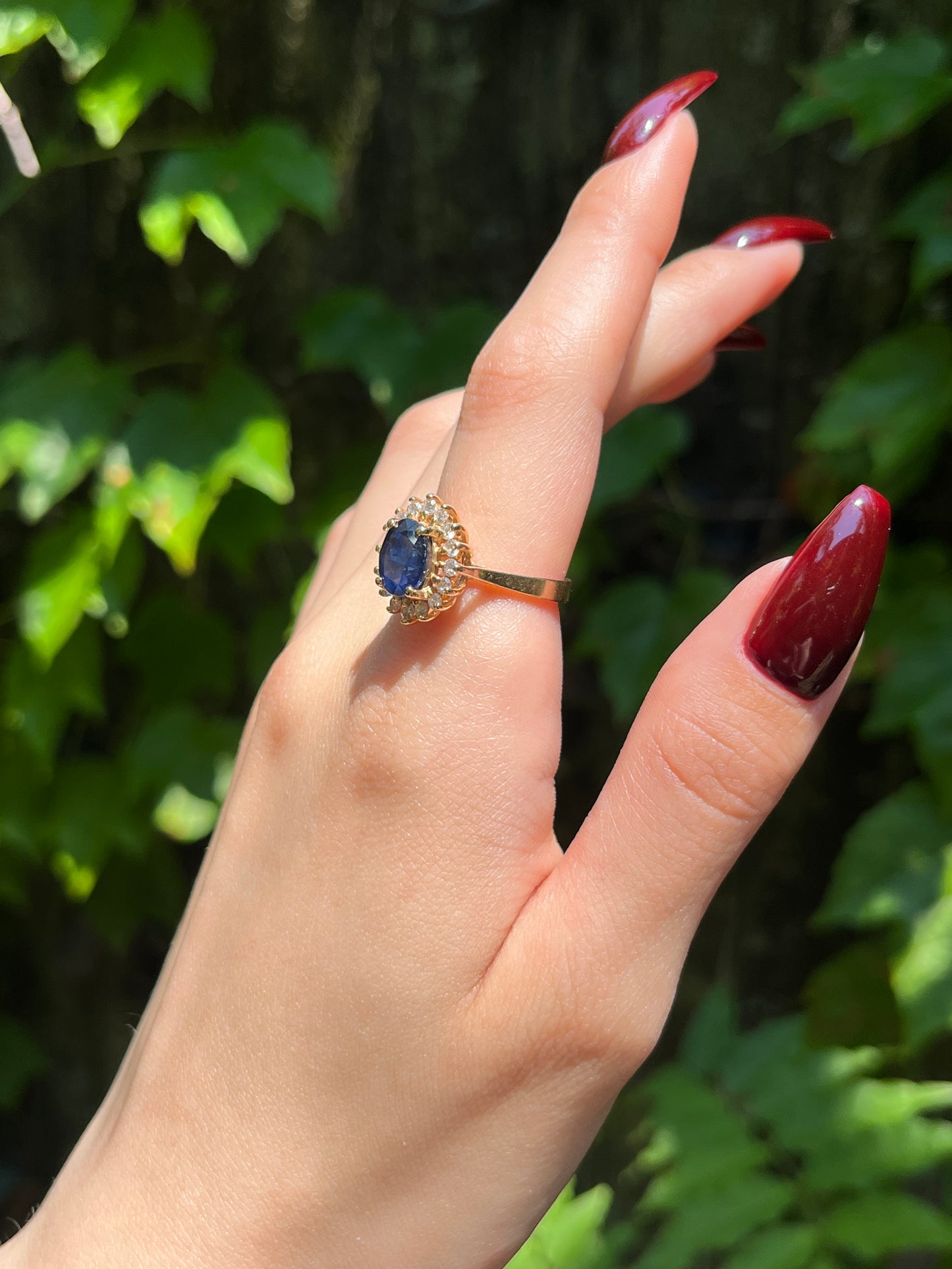 Vintage 14K , Sapphire & Diamond Diana Ring