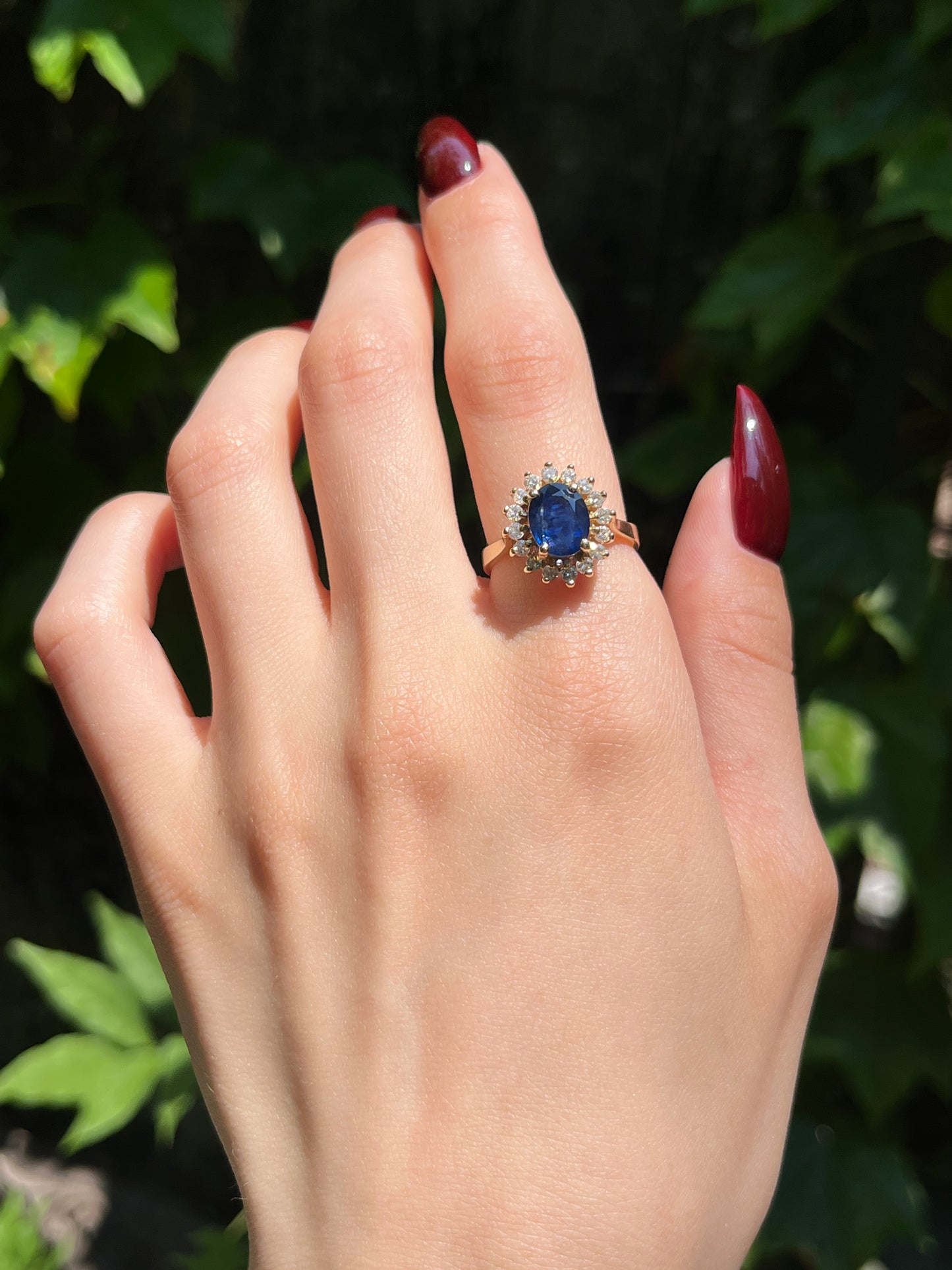 Vintage 14K , Sapphire & Diamond Diana Ring