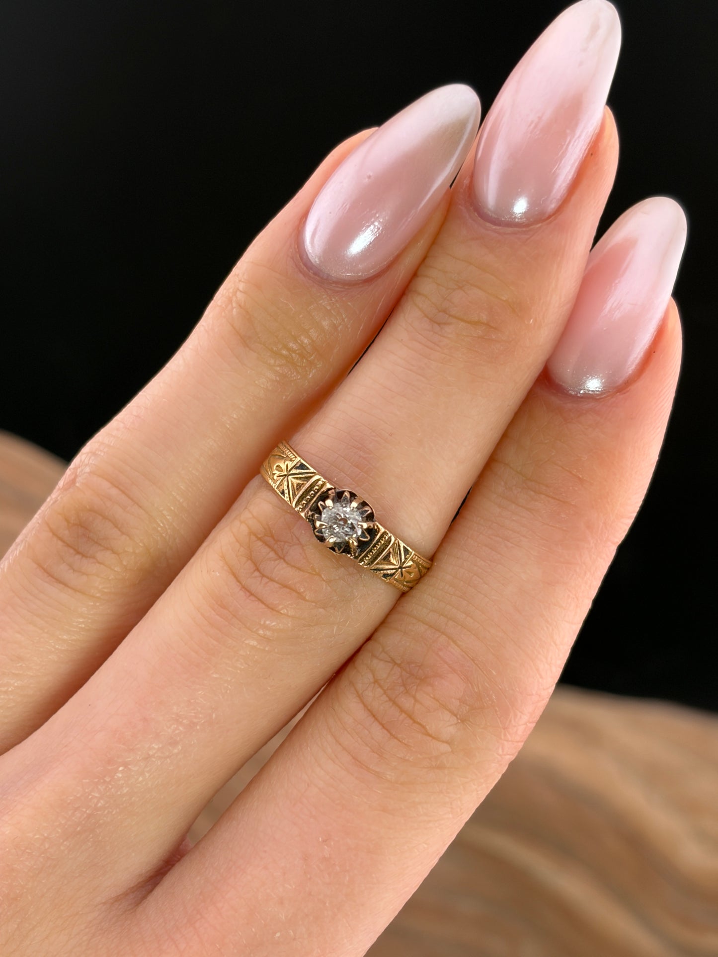 Antique  Edwardian 18K & Diamond Solitaire Ring