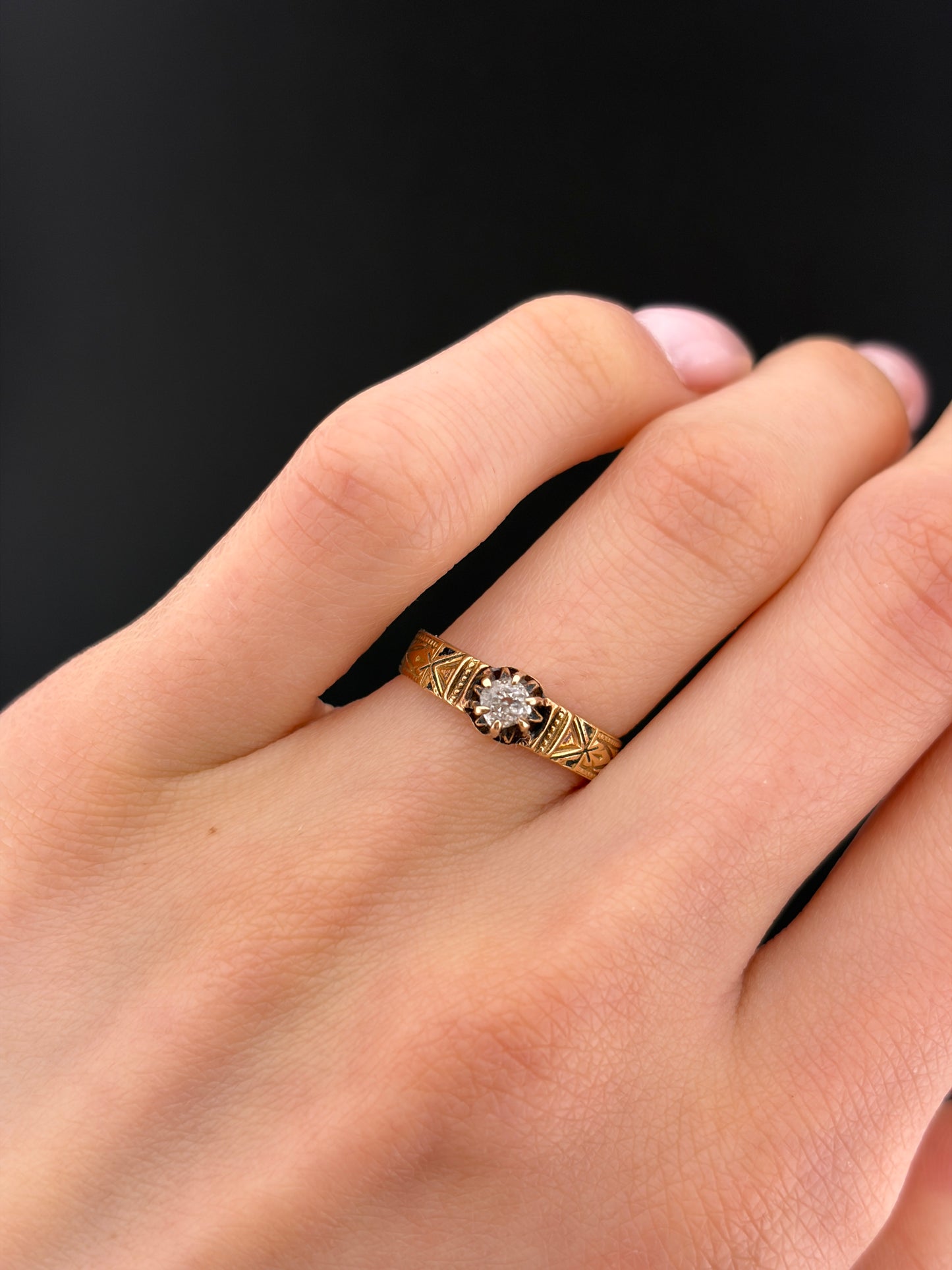 Antique  Edwardian 18K & Diamond Solitaire Ring