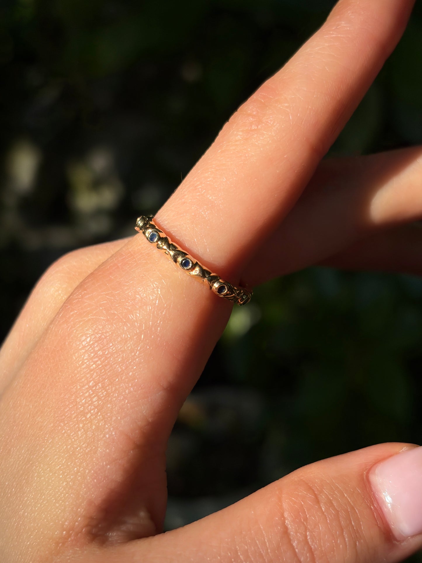 Estate Canadian 14K & Sapphire Eternity Ring