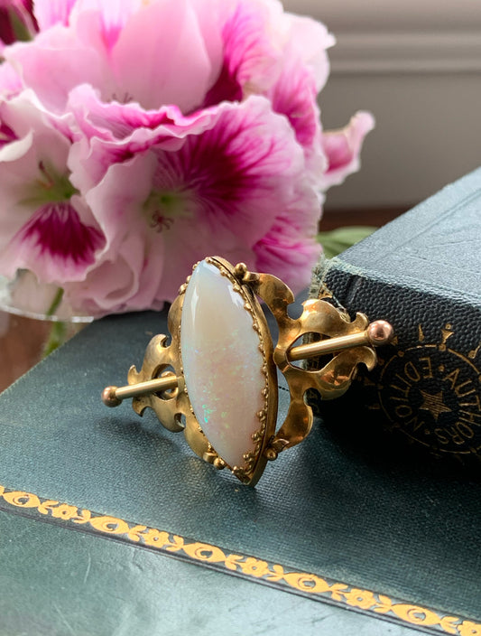 Antique 15K & Opal Brooch