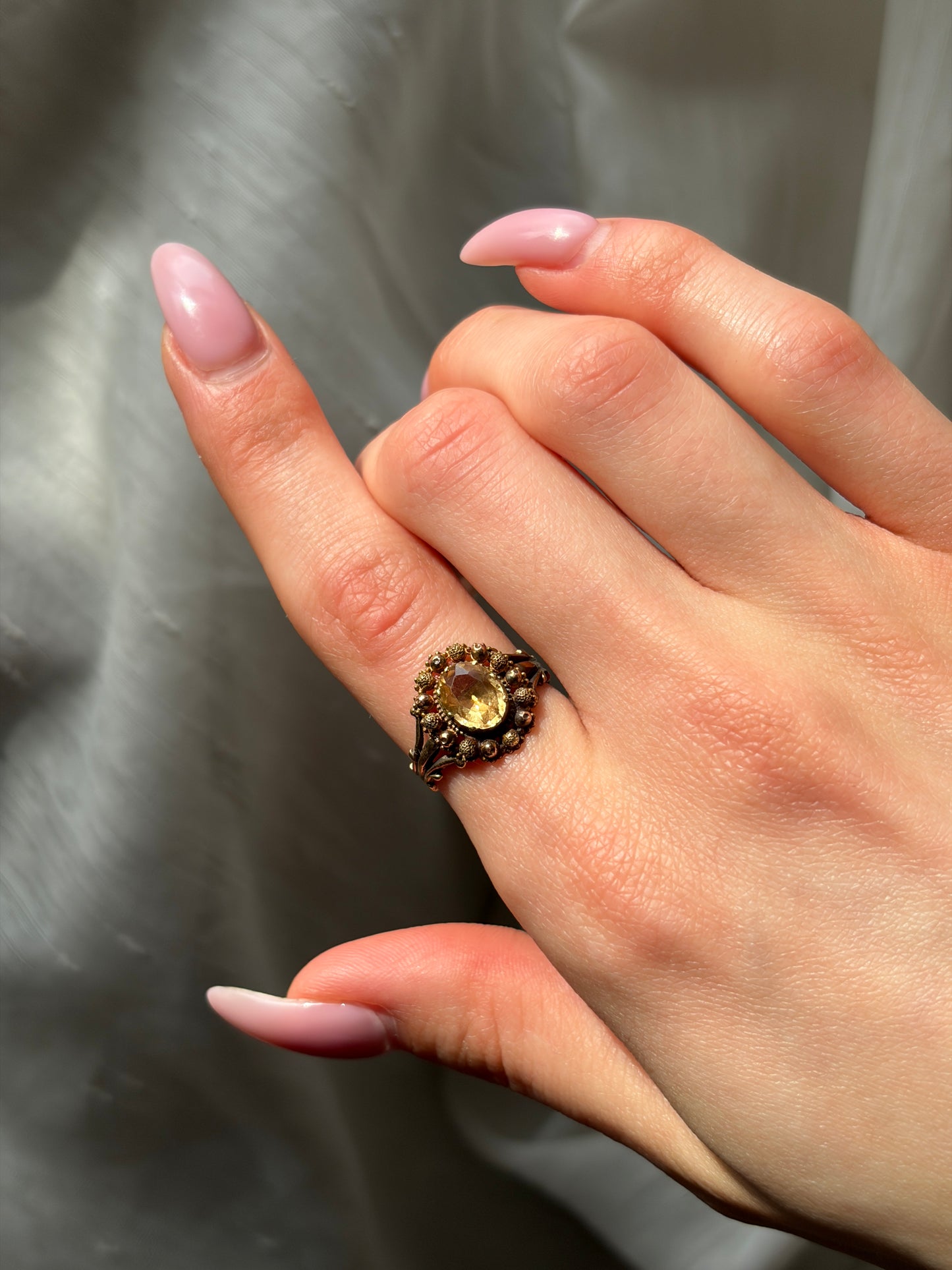 Antique 18K, 14K & Imperial Topaz Conversion Ring