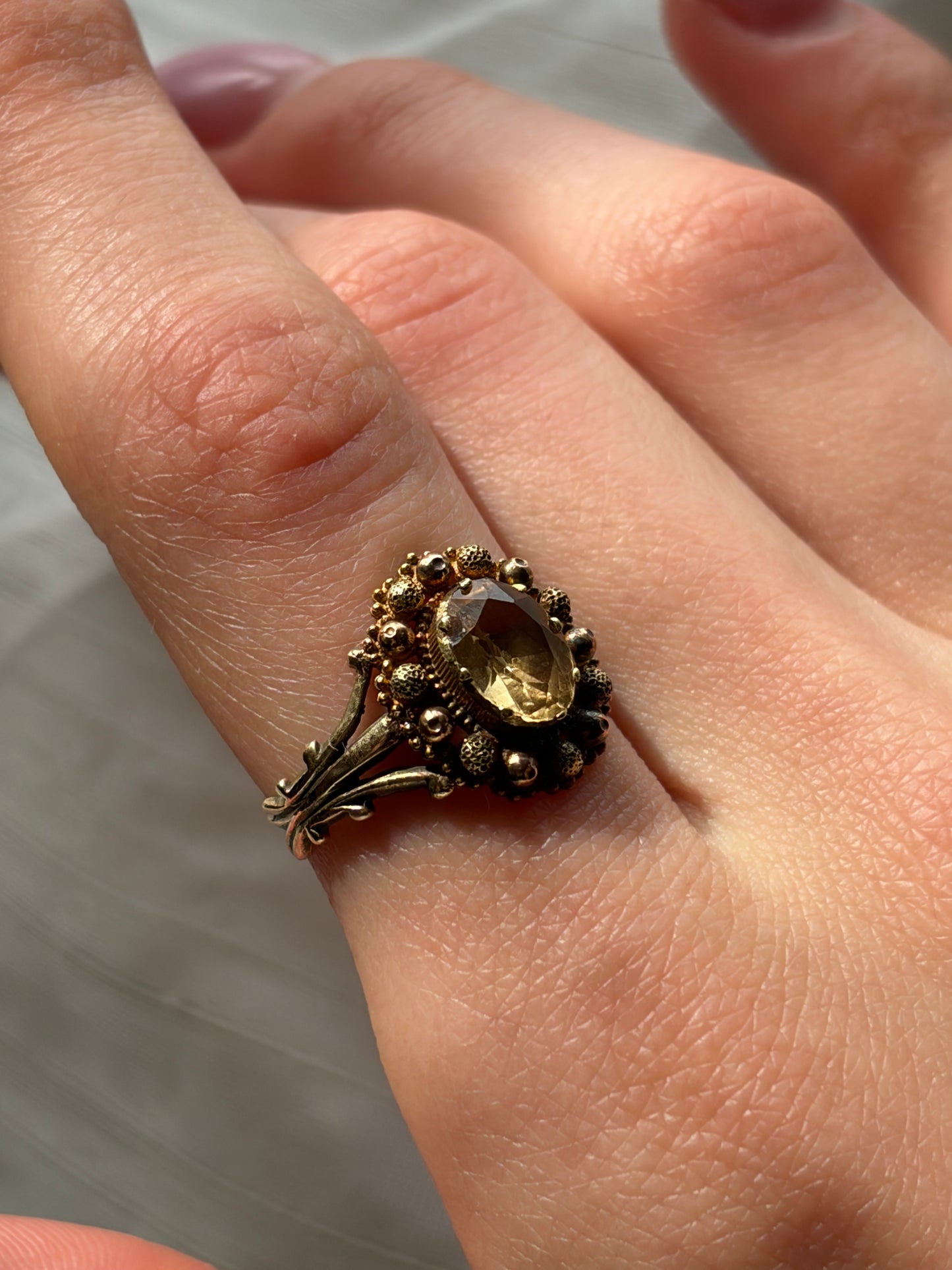 Antique 18K, 14K & Imperial Topaz Conversion Ring
