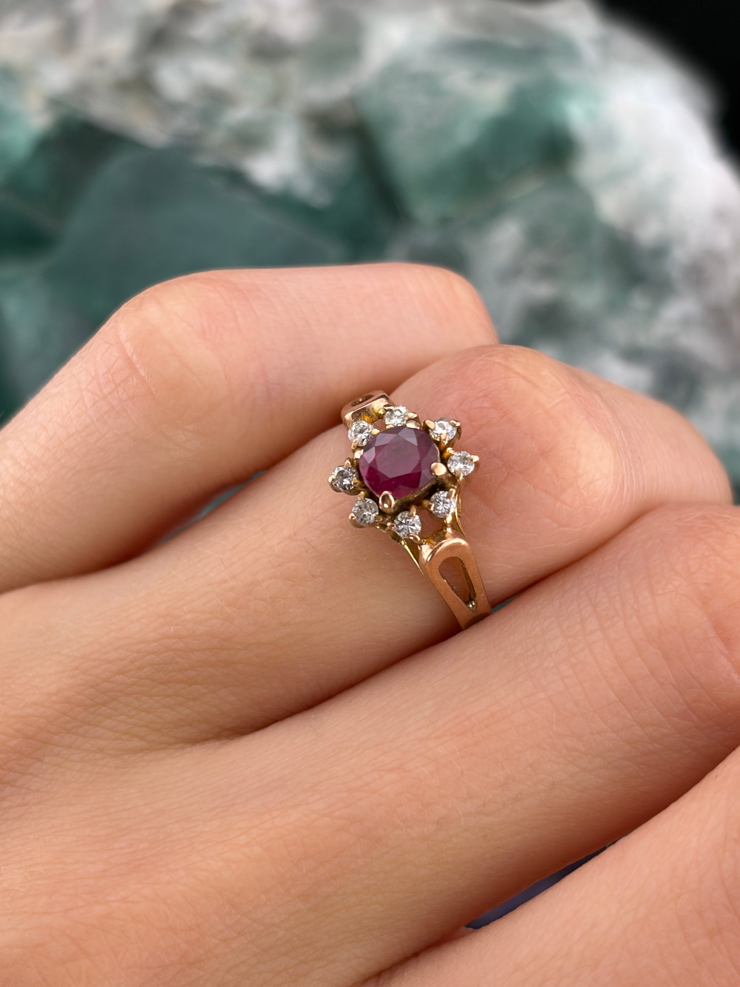 Antique Edwardian 18K, Diamond & Ruby Ring