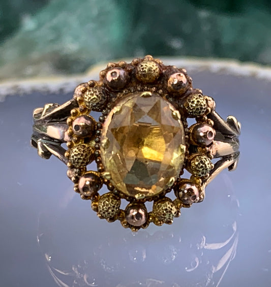 Antique 18K, 14K & Imperial Topaz Conversion Ring