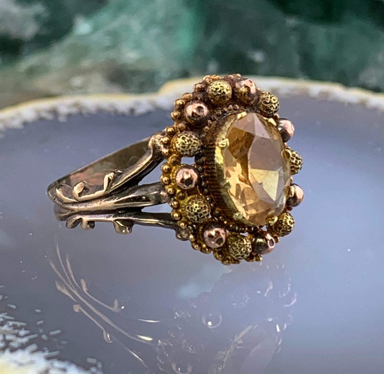 Antique 18K, 14K & Imperial Topaz Conversion Ring