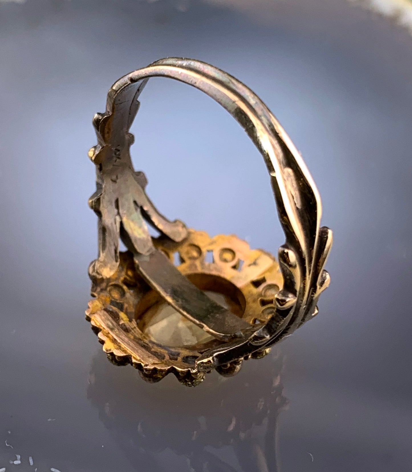 Antique 18K, 14K & Imperial Topaz Conversion Ring