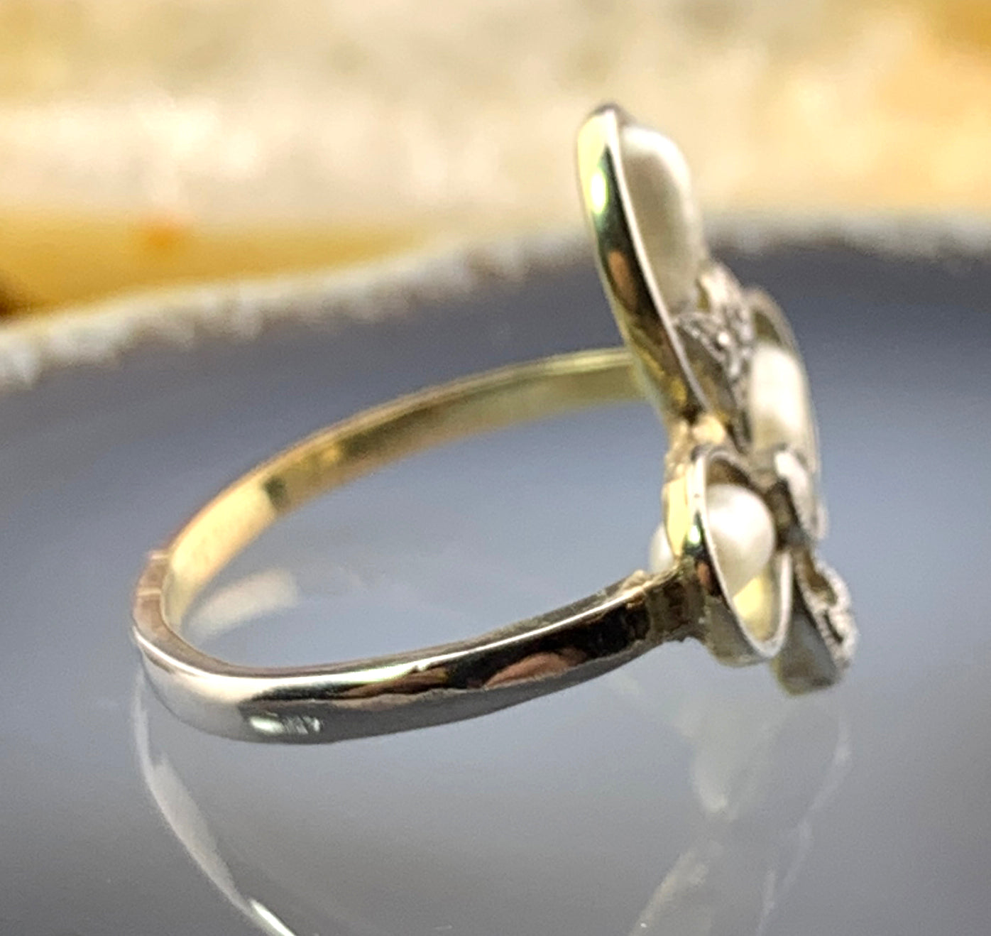 Antique Belle Epoque 18K, Platinum, Diamond & Pearl Dinner Ring