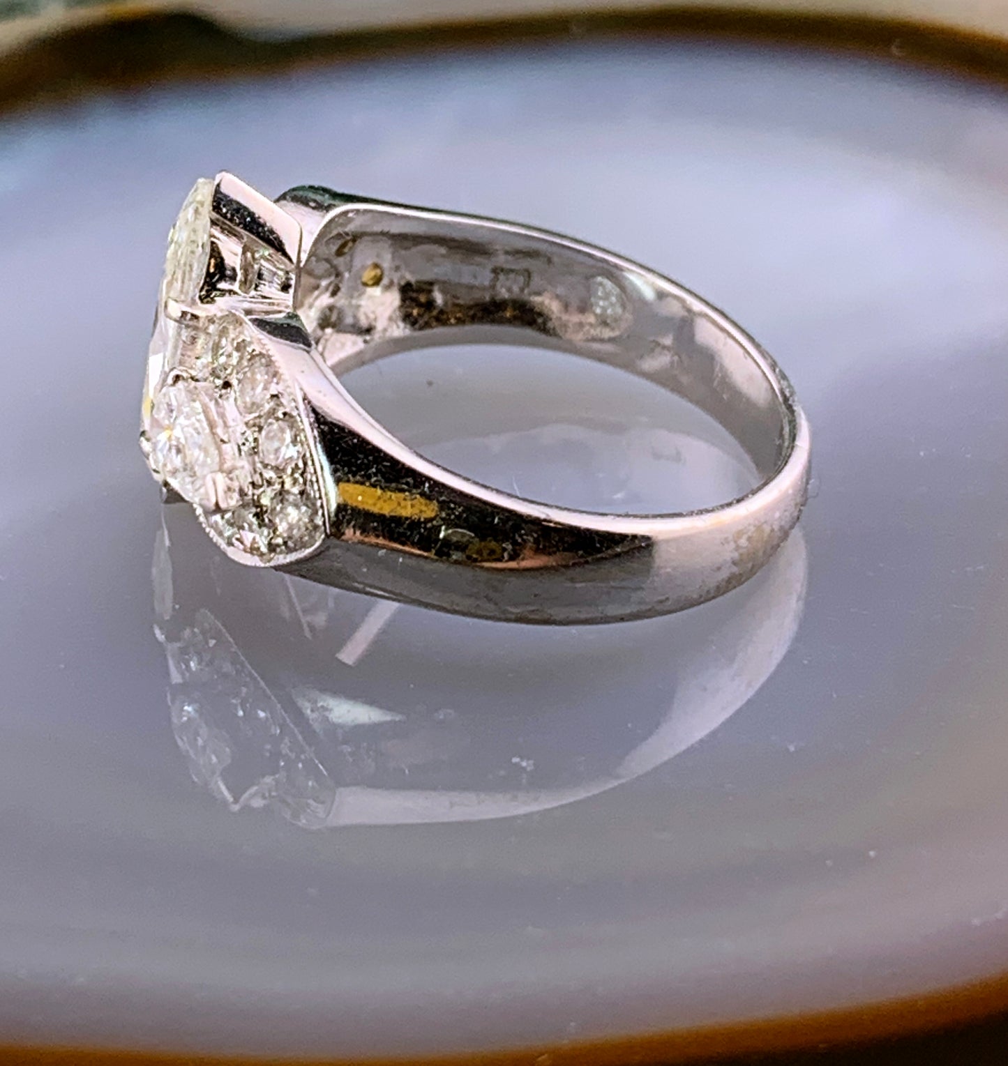 Vintage 18K & Marquise Cut Diamond Ring