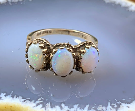 Vintage English Victorian Revival 9K & Opal Ring