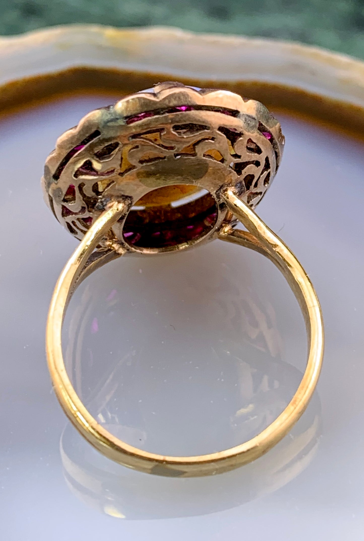 Sold Antique 14K, 9K, Opal & Ruby Conversion Ring