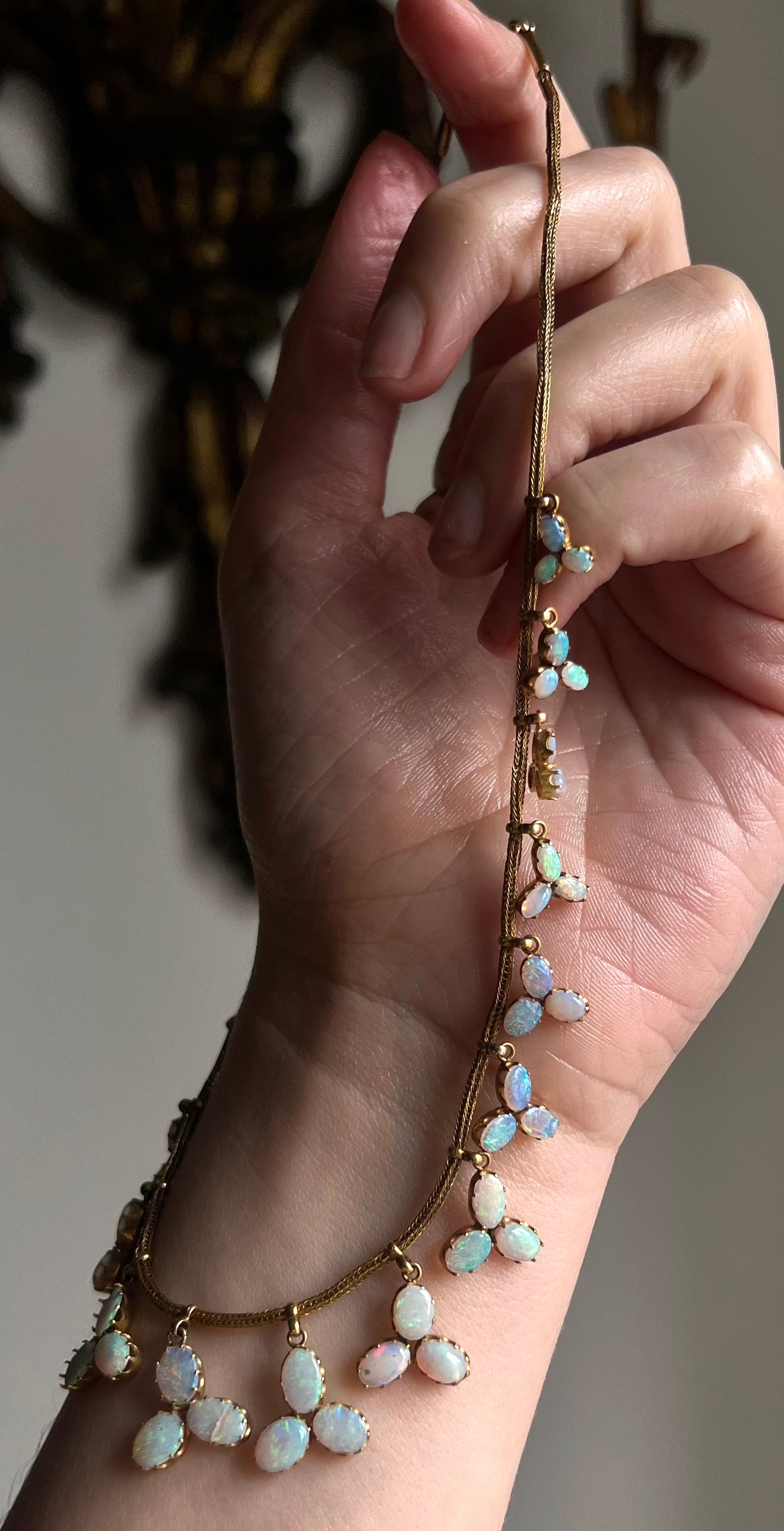 Sold Antique 14K & Opal Necklace