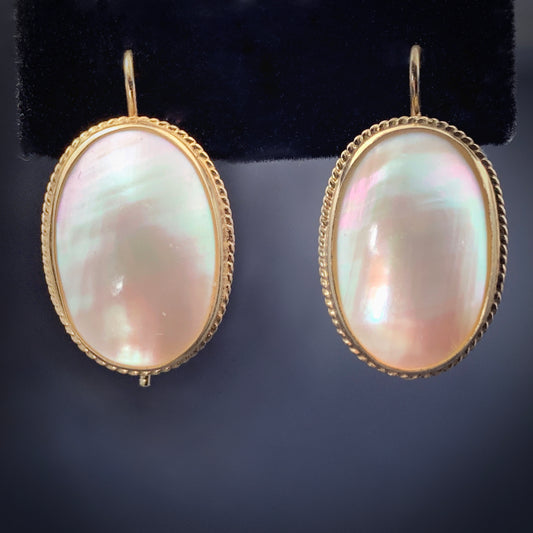 SOLD Estate 14K & Mother Of Pearl Earrings