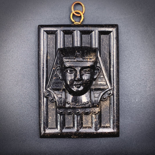 Antique Egyptian Revival Gutta Percha Pendant