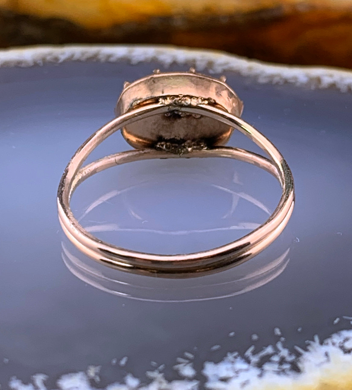 Antique 14K & Foiled Pink Topaz Conversion Ring