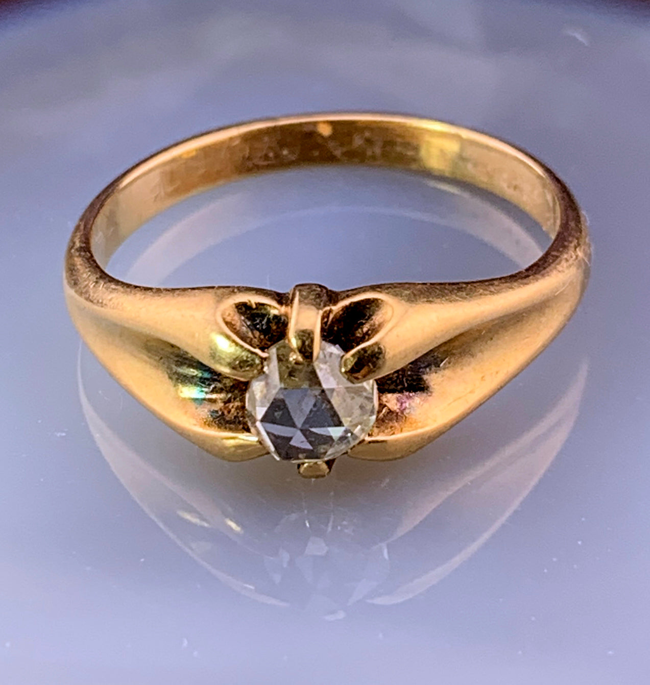 Antique 14K & Rose Cut Diamond Ring