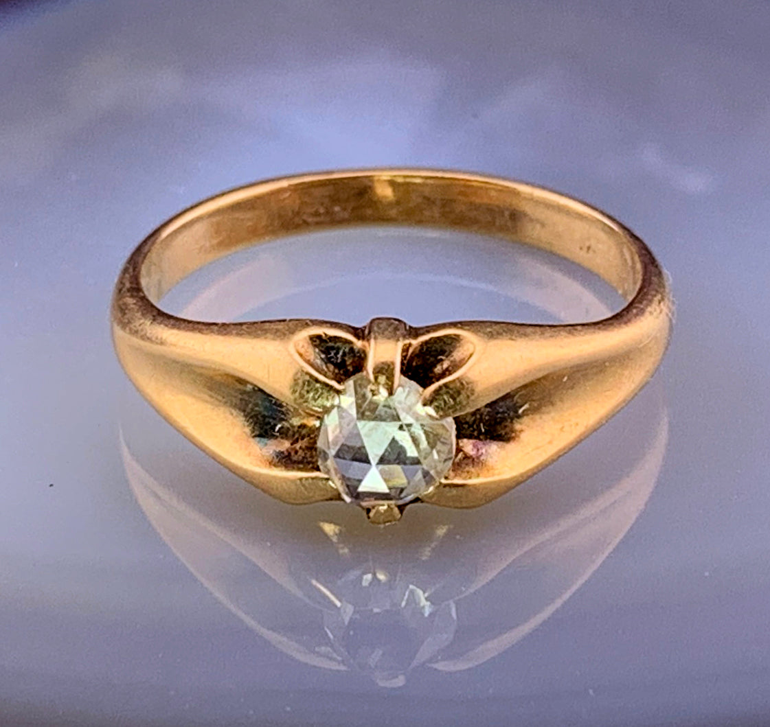 Antique 14K & Rose Cut Diamond Ring
