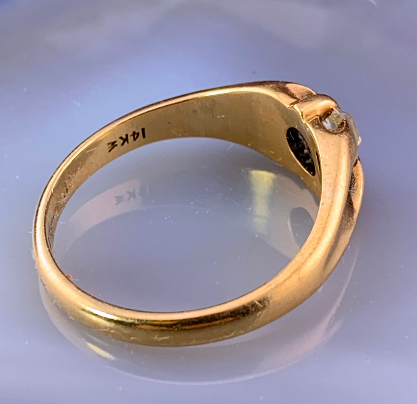 Antique 14K & Rose Cut Diamond Ring