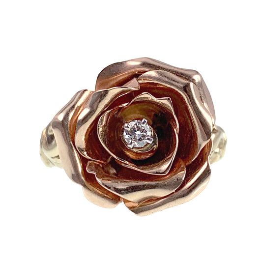 Vintage 14K Rose Gold & Diamond Conversion Ring