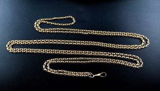 Antique English 9K Rolo Longarde Chain circa 1890-1915