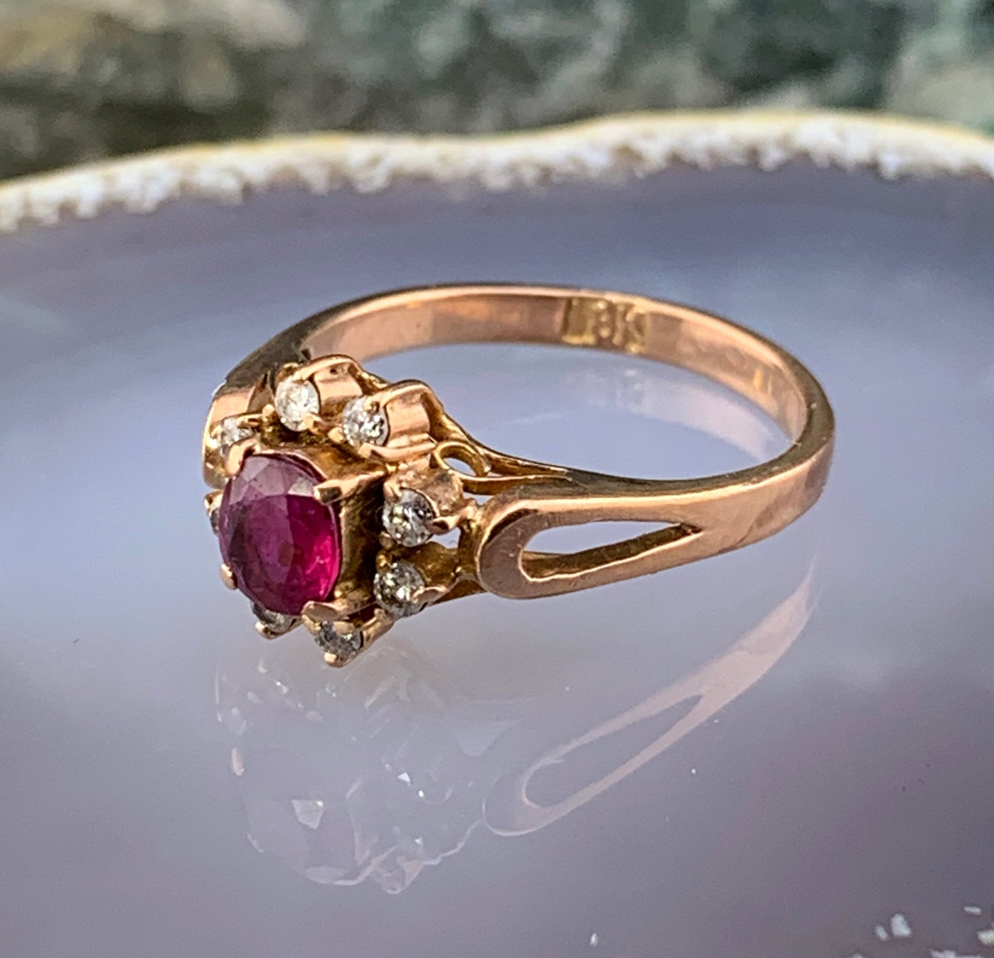 Antique Edwardian 18K, Diamond & Ruby Ring
