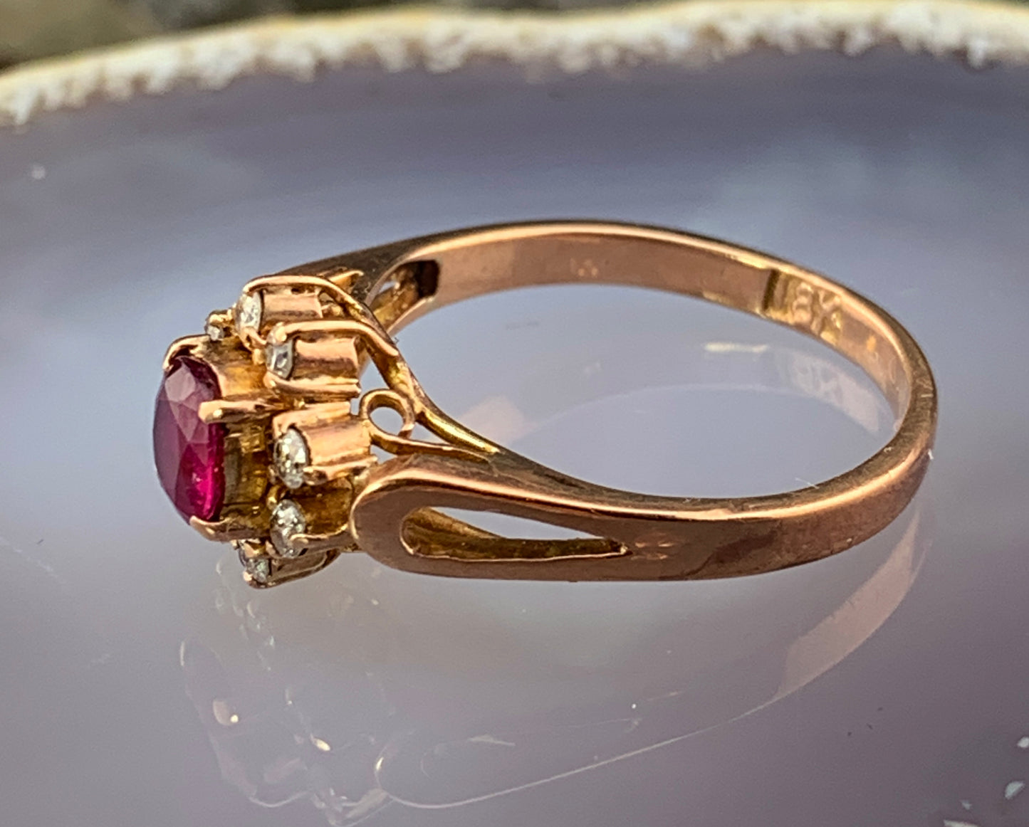 Antique Edwardian 18K, Diamond & Ruby Ring