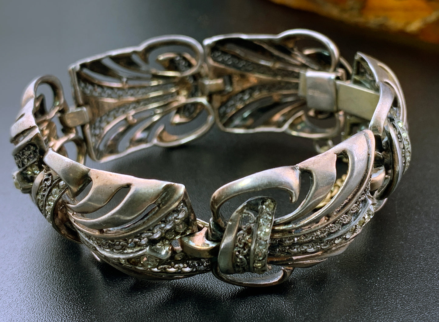 Antique Sterling Silver & Paste Bracelet