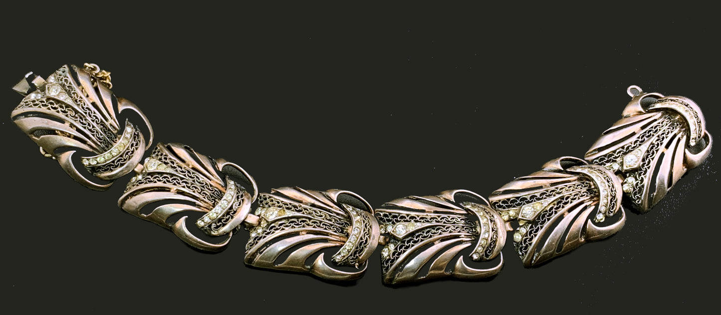 Antique Sterling Silver & Paste Bracelet