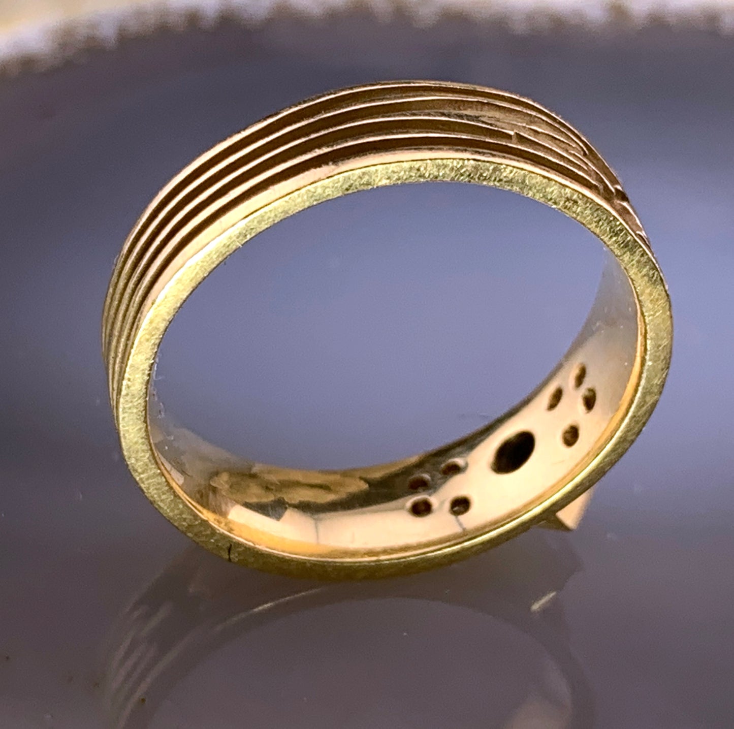 Estate 14K, Sapphire & Diamond Band Ring