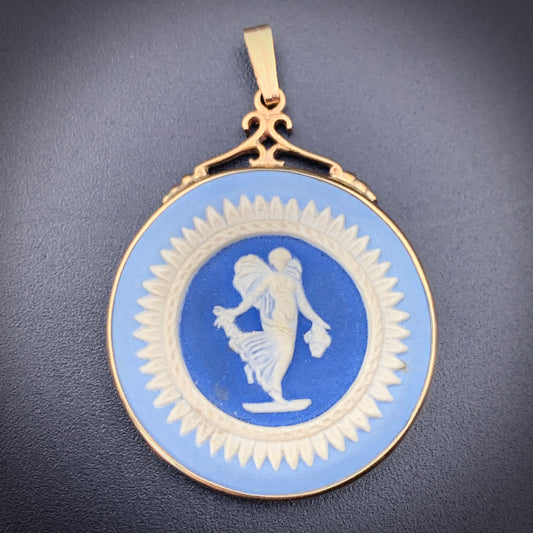 Antique English 14K Wedgwood Pendant