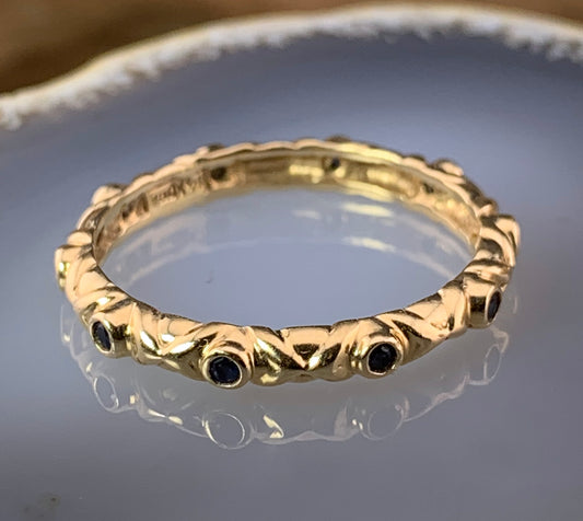 Estate Canadian 14K & Sapphire Eternity Ring