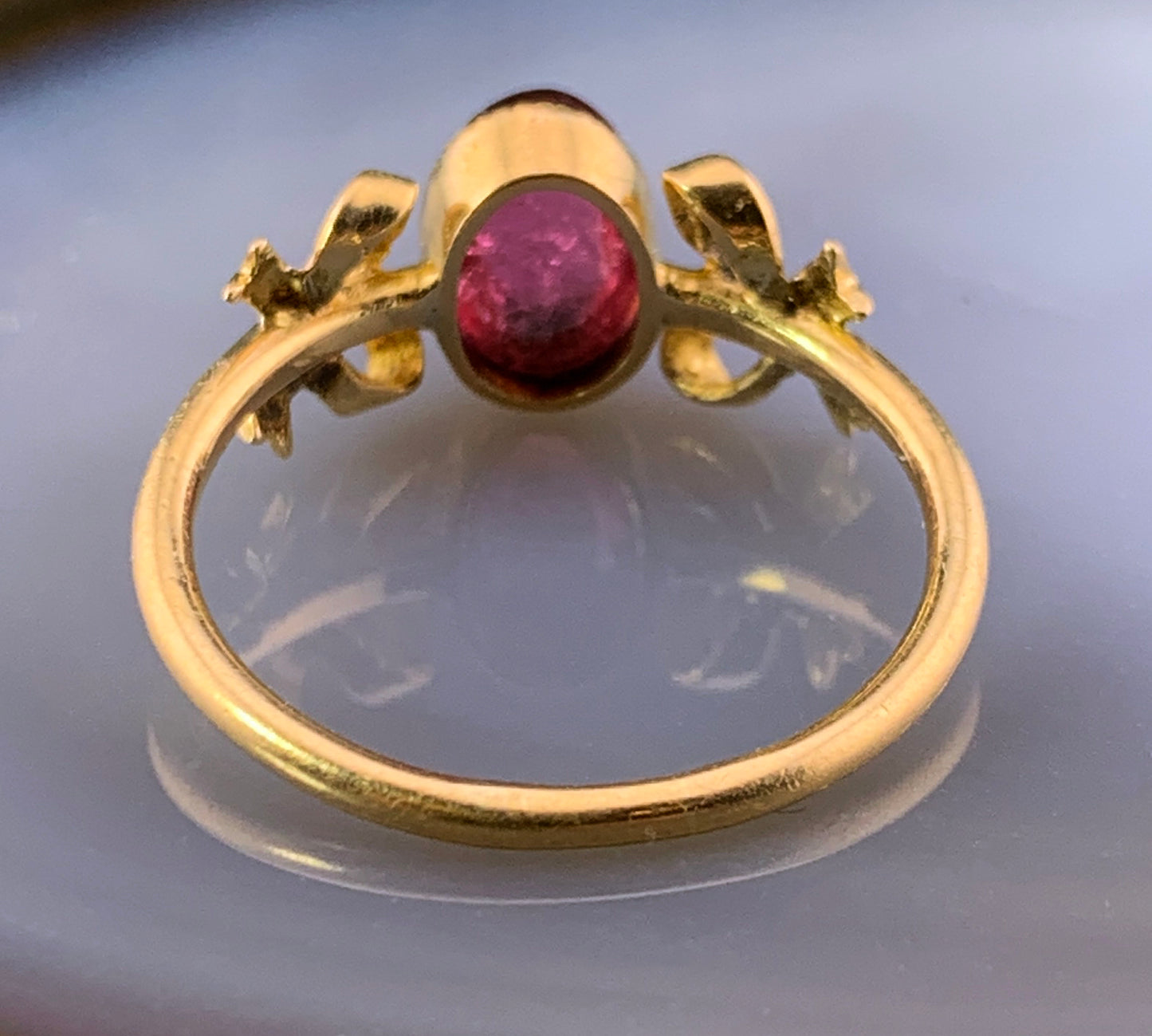 Antique French 18K & Pink Tourmaline Ring