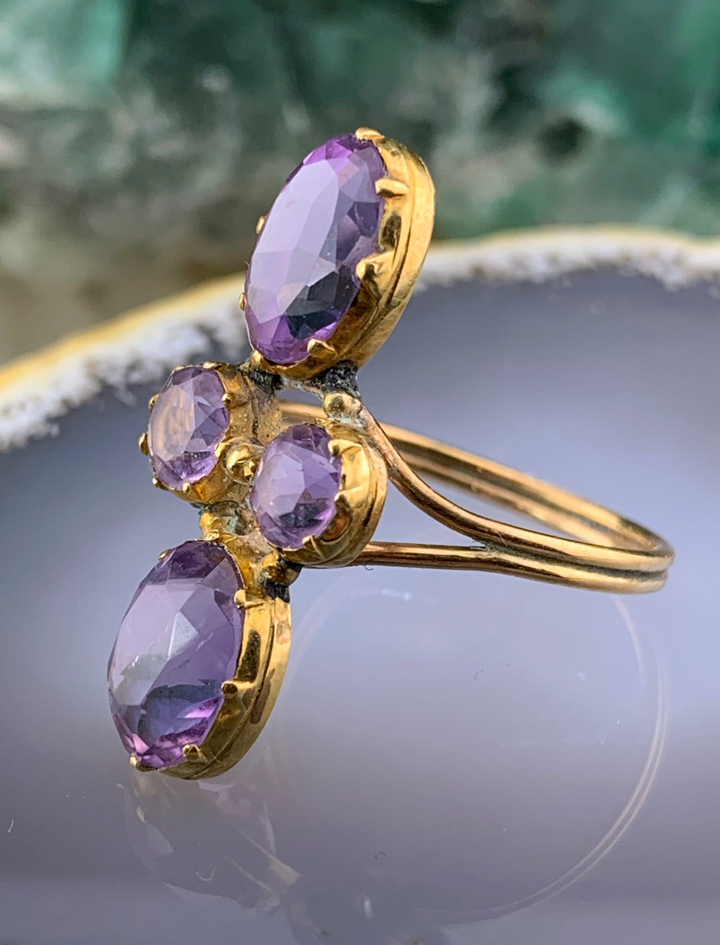 Sold Antique 14K, 9K & Amethyst Conversion Ring