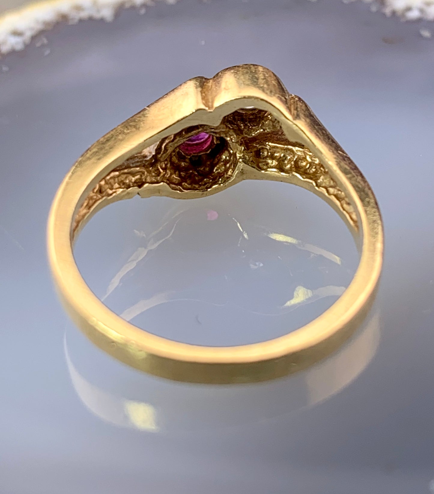 Antique 14K, Diamond & Ruby Ring