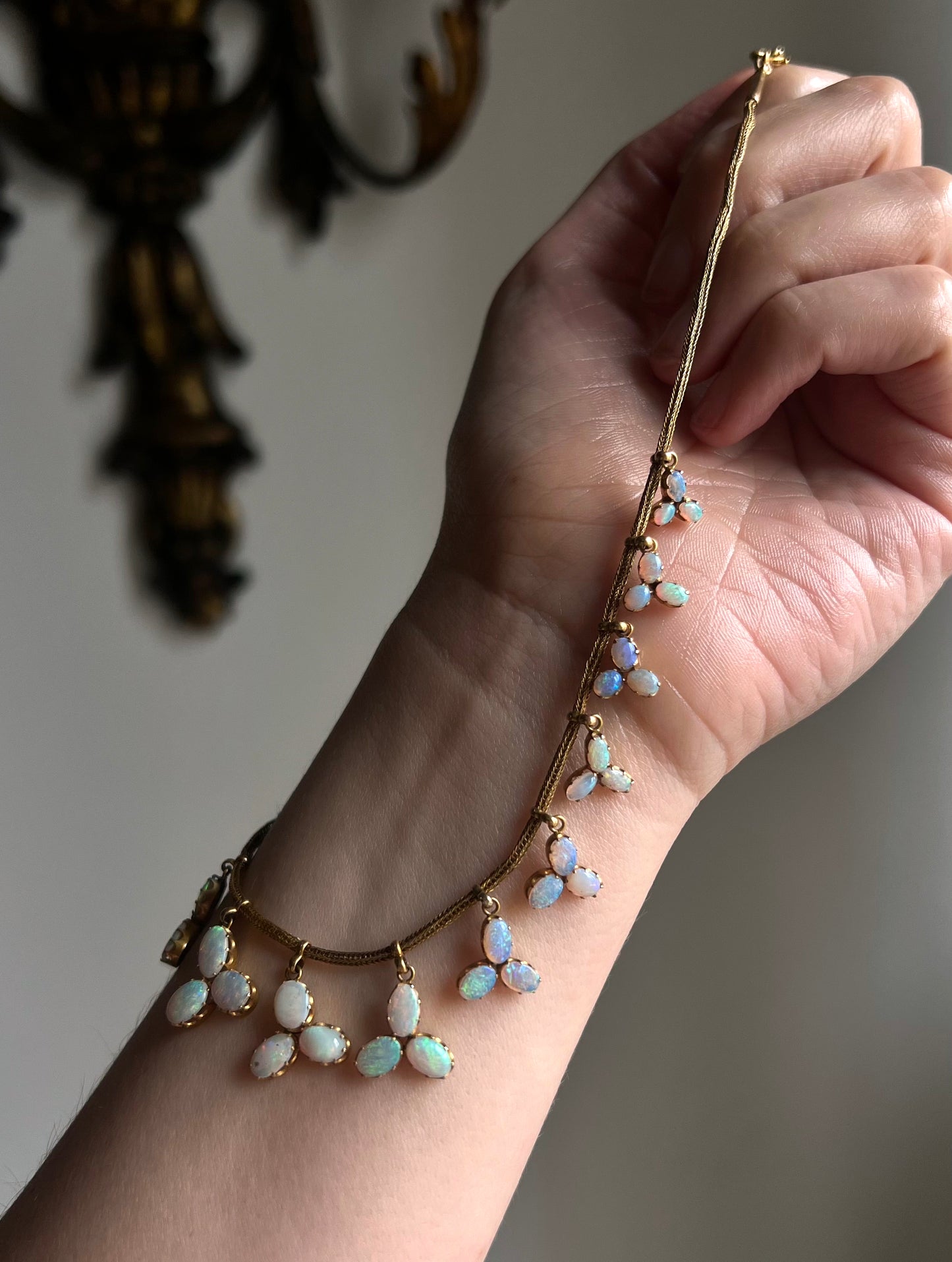 Sold Antique 14K & Opal Necklace