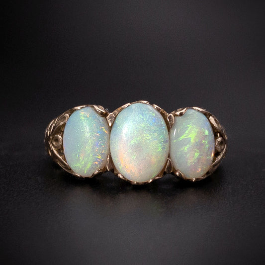 SOLD Vintage Victorian Revival 9K Rose Gold & Opal Ring
