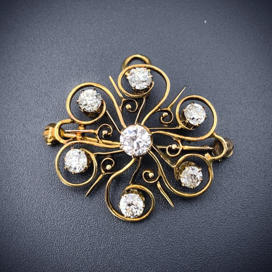 SOLD Antique 14K & Diamond Brooch/Pendant