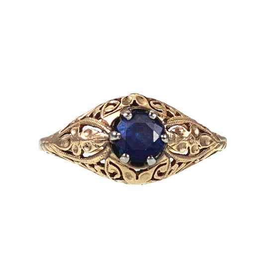 SOLD  Art Deco 14K Sapphire Ring