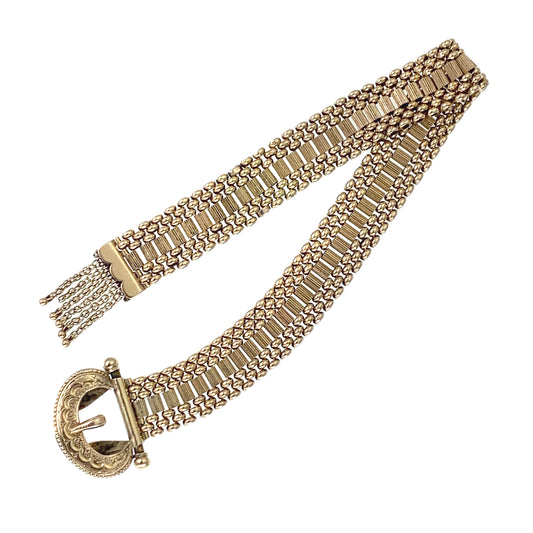 SOLD Antique 18K Gold Buckle Bracelet